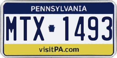 PA license plate MTX1493