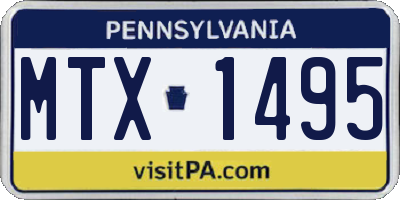 PA license plate MTX1495