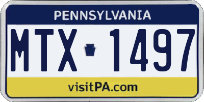PA license plate MTX1497
