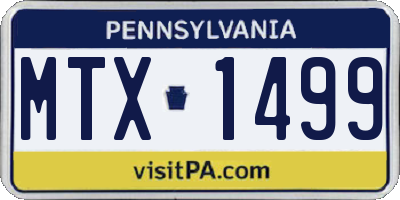 PA license plate MTX1499