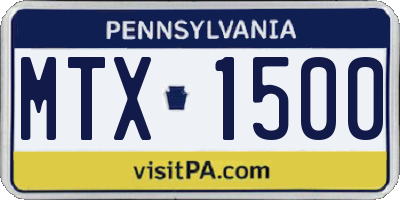 PA license plate MTX1500