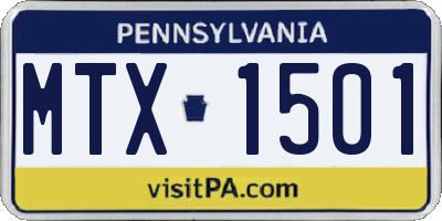 PA license plate MTX1501