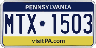 PA license plate MTX1503