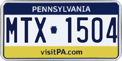 PA license plate MTX1504