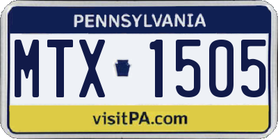 PA license plate MTX1505
