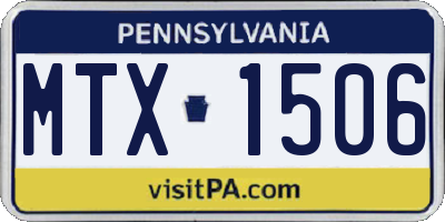 PA license plate MTX1506