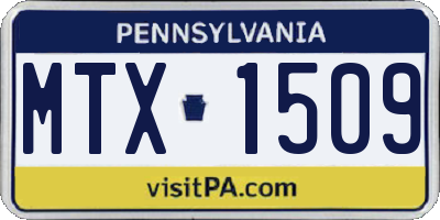 PA license plate MTX1509