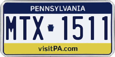 PA license plate MTX1511