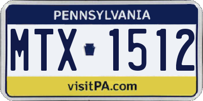 PA license plate MTX1512
