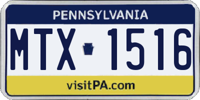 PA license plate MTX1516