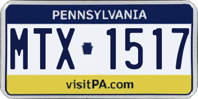 PA license plate MTX1517