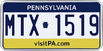 PA license plate MTX1519