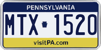 PA license plate MTX1520