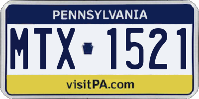 PA license plate MTX1521