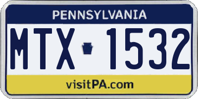 PA license plate MTX1532