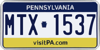 PA license plate MTX1537