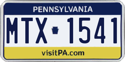 PA license plate MTX1541