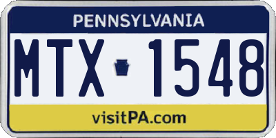 PA license plate MTX1548