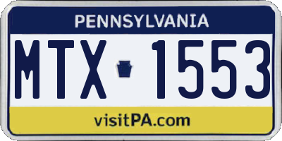 PA license plate MTX1553