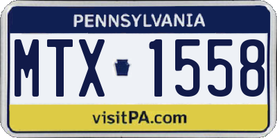 PA license plate MTX1558