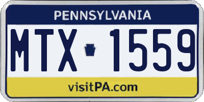 PA license plate MTX1559