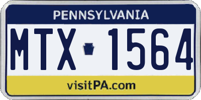 PA license plate MTX1564