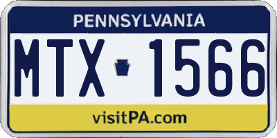 PA license plate MTX1566