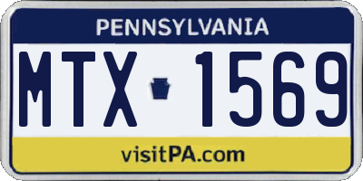 PA license plate MTX1569