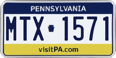 PA license plate MTX1571