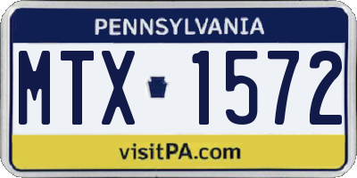 PA license plate MTX1572