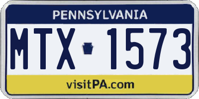 PA license plate MTX1573