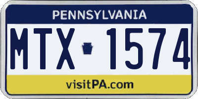 PA license plate MTX1574