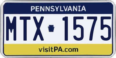 PA license plate MTX1575