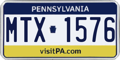 PA license plate MTX1576