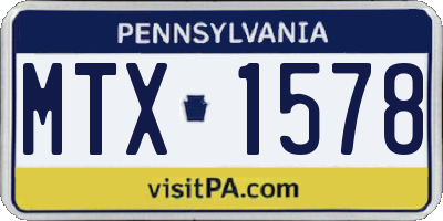 PA license plate MTX1578