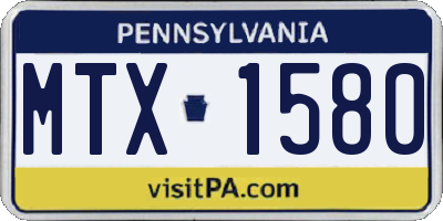 PA license plate MTX1580