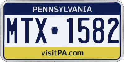 PA license plate MTX1582