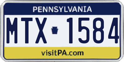 PA license plate MTX1584