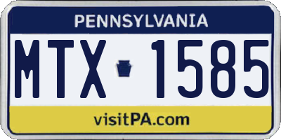 PA license plate MTX1585