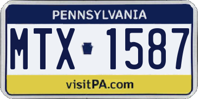 PA license plate MTX1587