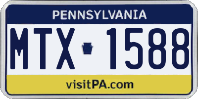 PA license plate MTX1588