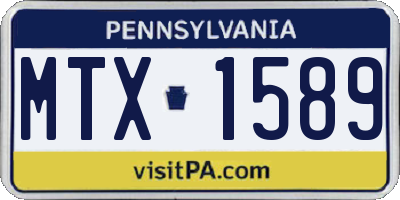 PA license plate MTX1589