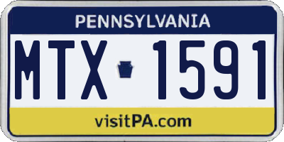 PA license plate MTX1591
