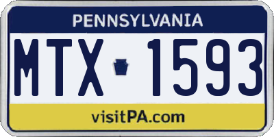 PA license plate MTX1593