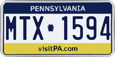 PA license plate MTX1594