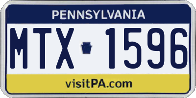 PA license plate MTX1596