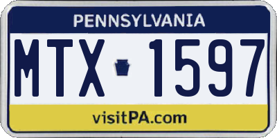 PA license plate MTX1597