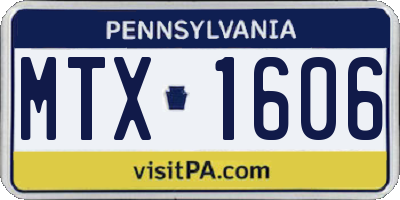 PA license plate MTX1606
