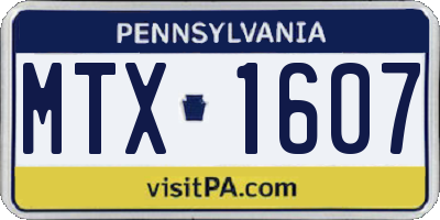 PA license plate MTX1607