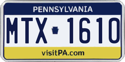 PA license plate MTX1610